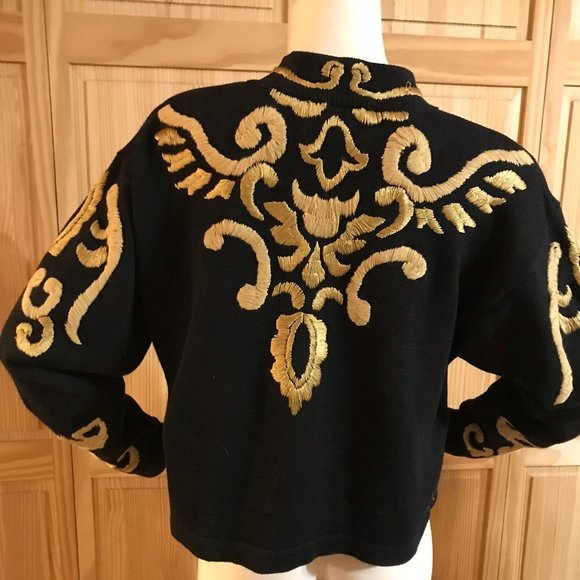 Marisa Christina Gold Embroidered Sweater - Picture 2 of 3